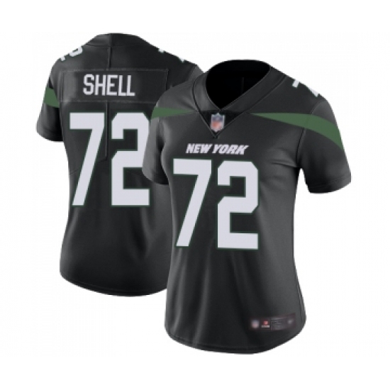 Women's New York Jets #72 Brandon Shell Black Alternate Vapor Untouchable Limited Player Football Jersey - Ujersey