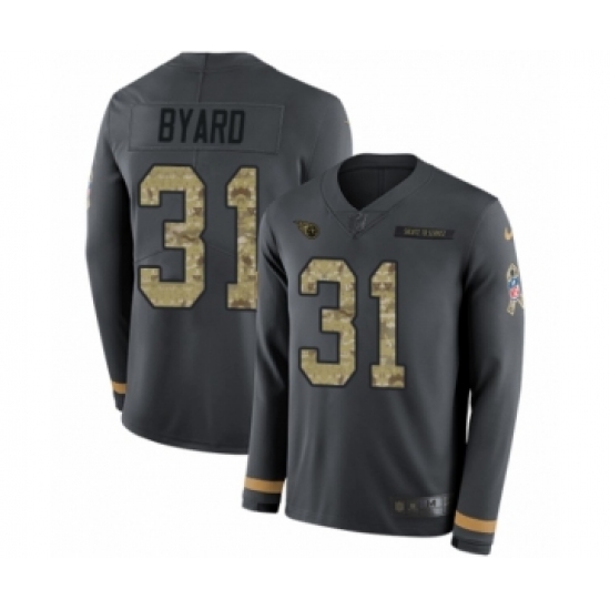 Youth Nike Tennessee Titans #31 Kevin Byard Limited Black Salute to Service Therma Long Sleeve NFL Jersey - Ujersey