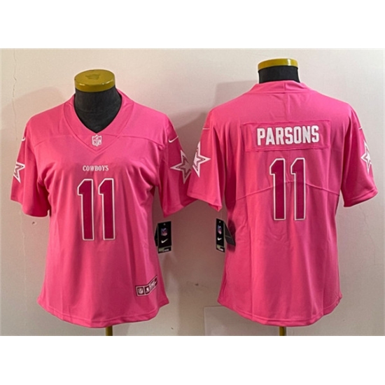 Women's Dallas Cowboys #11 Micah Parsons Pink Vapor Untouchable Limited Stitched Jersey - Ujersey