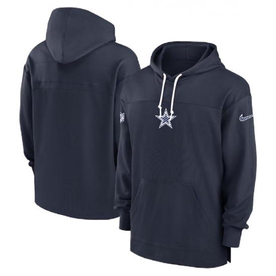 Men's Dallas Cowboys Navy Performance Pullover Hoodie - Ujersey NHL