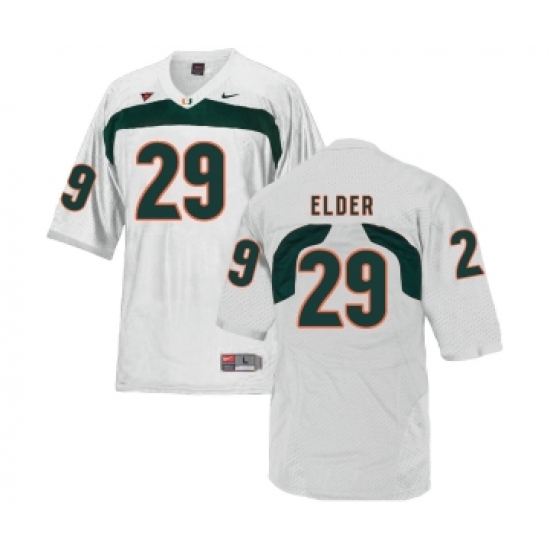 Miami Hurricanes 29 Corn Elder White College Football Jersey - Ujersey