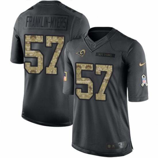 Men's Nike Los Angeles Rams #57 John Franklin-Myers Limited Black 2016 Salute to Service NFL Jersey - Ujersey