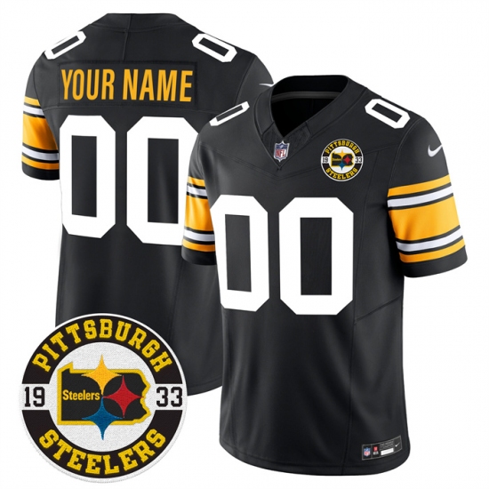 Mens Pittsburgh Steelers Throwback 1933 Patch black Vapor Limited All Stitched Jersey - Ujersey