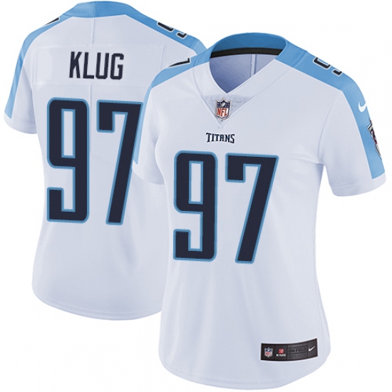 Women's Nike Tennessee Titans #97 Karl Klug White Vapor Untouchable Limited Player NFL Jersey - Ujersey