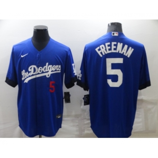 Youth Los Angeles Dodgers #5 Freddie Freeman Royal City Connect Flex Base Stitched Jersey - Ujersey