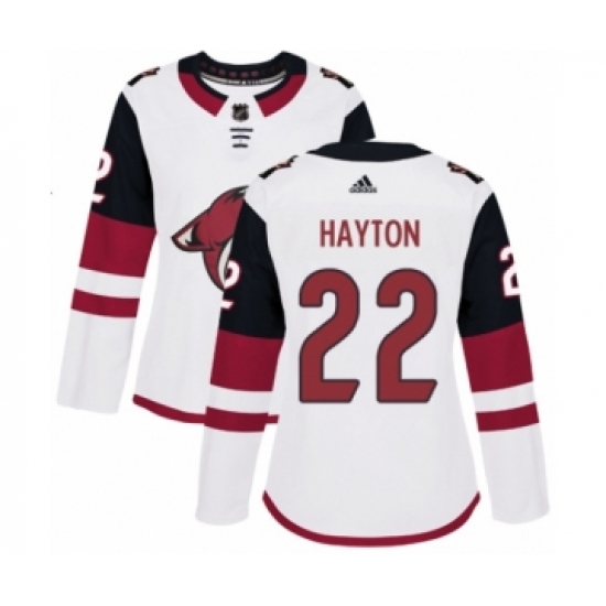 Women's Adidas Arizona Coyotes #22 Barrett Hayton Authentic White Away NHL Jersey - Ujersey