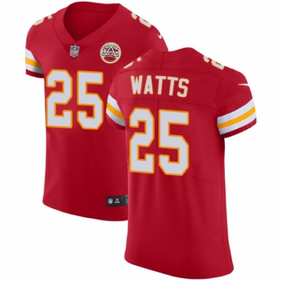 Men's Nike Kansas City Chiefs #25 Armani Watts Red Team Color Vapor Untouchable Elite Player NFL Jersey - Ujersey