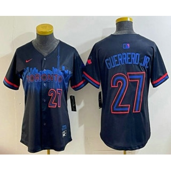 Women's Toronto Blue Jays #27 Vladimir Guerrero Jr Black 2024 City Connect Limited Jersey - Ujersey