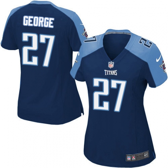 Women's Nike Tennessee Titans #27 Eddie George Game Navy Blue Alternate NFL Jersey - Ujersey