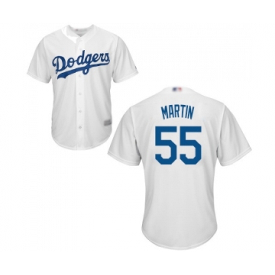 Men's Los Angeles Dodgers #55 Russell Martin Replica White Home Cool Base Baseball Jersey - Ujersey