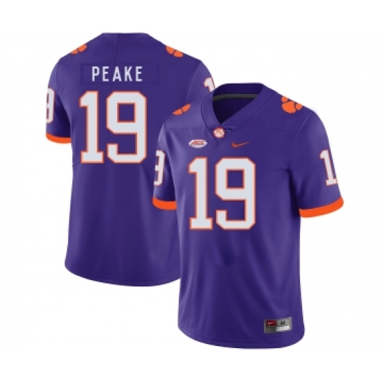 Clemson Tigers 19 Charone Peake Purple Nike College Football Jersey - Ujersey