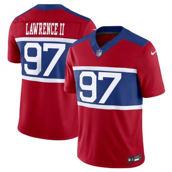Men's New York Giants #97 Dexter Lawrence II Century Red Alternate Vapor F.U.S.E. Limited Football Stitched Jersey - Ujersey