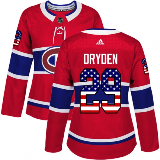 Women's Adidas Montreal Canadiens #29 Ken Dryden Authentic Red USA Flag Fashion NHL Jersey - Ujersey