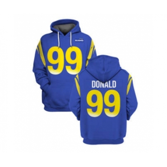 Men's Los Angeles Rams #99 Aaron Donald 2021 Royal Pullover Football Hoodie - Ujersey