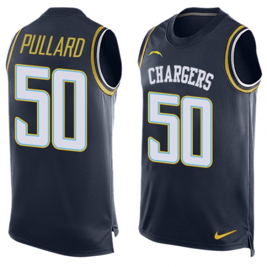 Men's Nike Los Angeles Chargers #50 Hayes Pullard Limited Navy Blue Player Name & Number Tank Top NFL Jersey - Ujersey