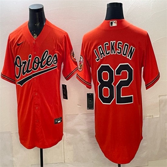 Men's Baltimore Orioles #82 Jeremiah Jackson Orange Cool Base Stitched Baseball Jersey - Ujersey