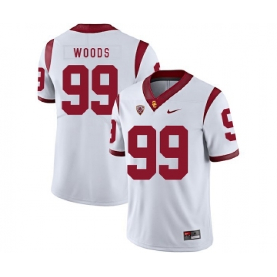 USC Trojans 99 Antwaun Woods White College Football Jersey - Ujersey