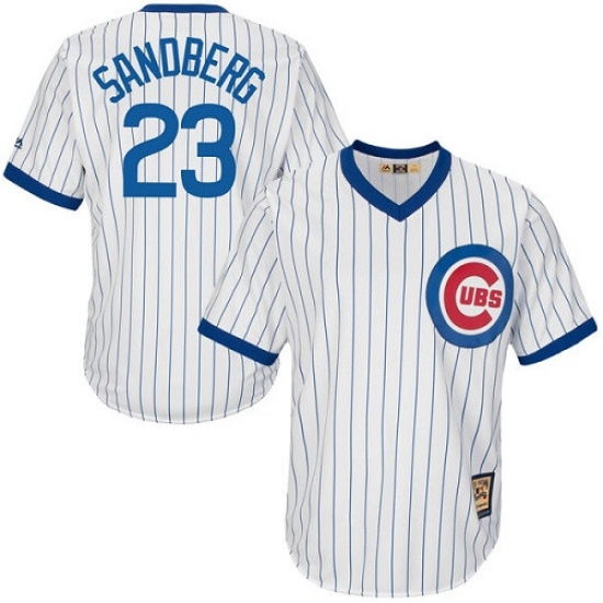 Men's Majestic Chicago Cubs #23 Ryne Sandberg Authentic White Home Cooperstown MLB Jersey - Ujersey