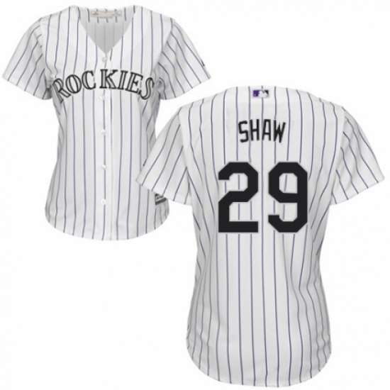 Women's Majestic Colorado Rockies #29 Bryan Shaw Authentic White Home Cool Base MLB Jersey - Ujersey