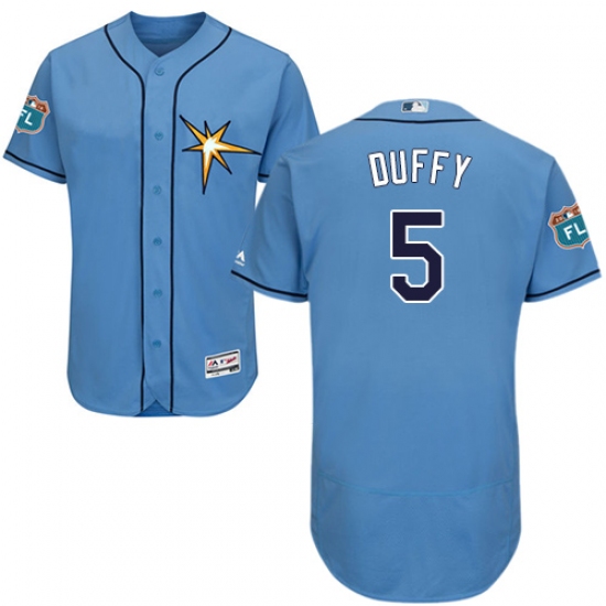 Men's Majestic Tampa Bay Rays #5 Matt Duffy Light Blue Flexbase Authentic Collection MLB Jersey - Ujersey