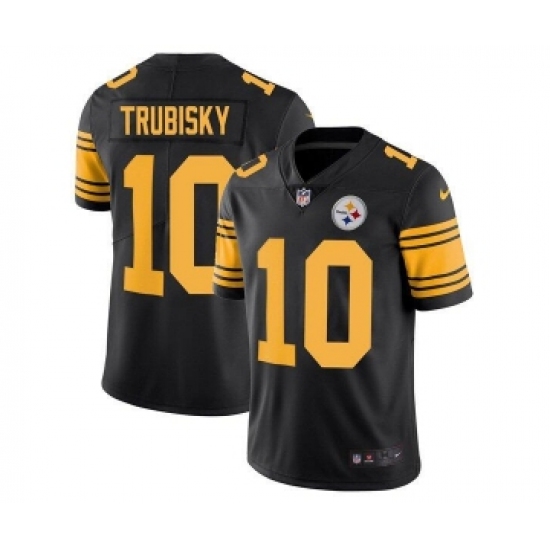 Men's Pittsburgh Steelers #10 Mitchell Trubisky Black Color Rush Limited Stitched Jersey - Ujersey