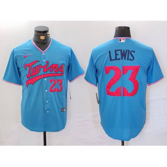 Men's Minnesota Twins #23 Royce Lewis Blue Cool Base Stitched Jersey