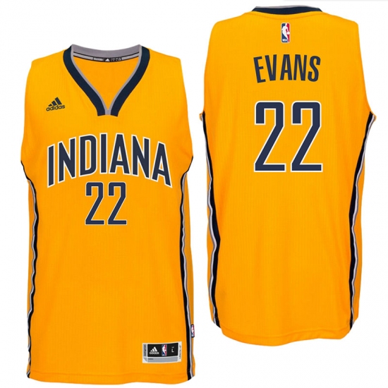 Indiana Pacers #22 Jeremy Evans 2016 Alternate Gold New Swingman Jersey - Ujersey