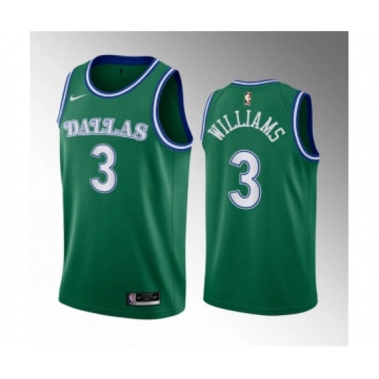 Men's Dallas Mavericks #3 Grant Williams Green Classic Edition Stitched Basketball Jersey - Ujersey