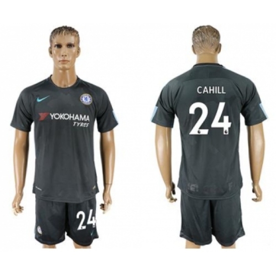 Chelsea #24 Cahill Black Soccer Club Jersey