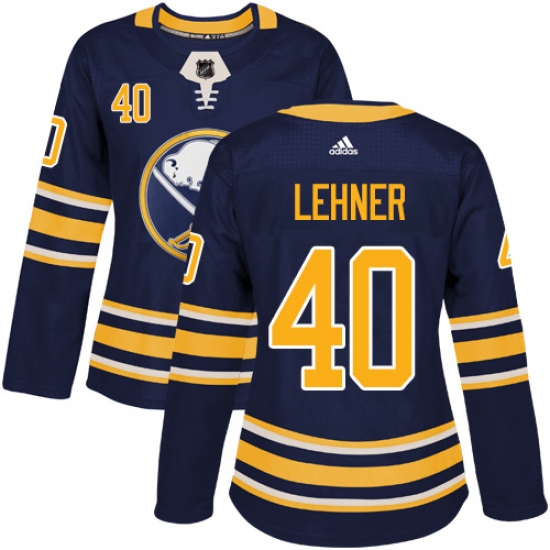 Women's Adidas Buffalo Sabres #40 Robin Lehner Premier Navy Blue Home NHL Jersey - Ujersey