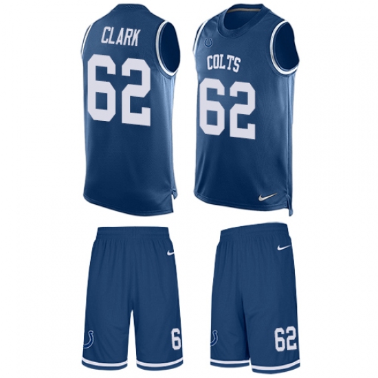 Men's Nike Indianapolis Colts #62 Le'Raven Clark Limited Royal Blue Tank Top Suit NFL Jersey - Ujersey