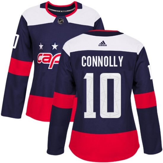 Women's Adidas Washington Capitals #10 Brett Connolly Authentic Navy Blue 2018 Stadium Series NHL Jersey - Ujersey