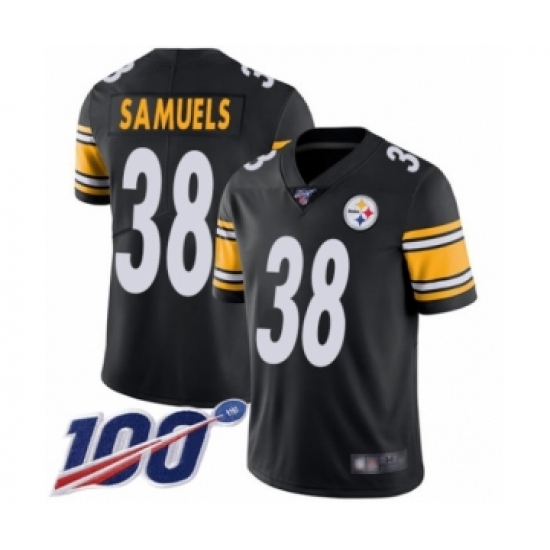 Men's Pittsburgh Steelers #38 Jaylen Samuels Black Team Color Vapor Untouchable Limited Player 100th Season Football Jersey - Ujersey