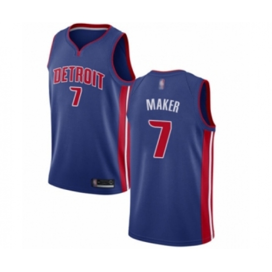 Women's Detroit Pistons #7 Thon Maker Authentic Royal Blue Basketball Jersey - Icon Edition - Ujersey