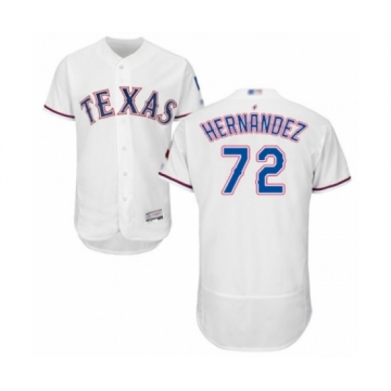 Men's Texas Rangers #72 Jonathan Hernandez White Home Flex Base Authentic Collection Baseball Player Jersey - Ujersey