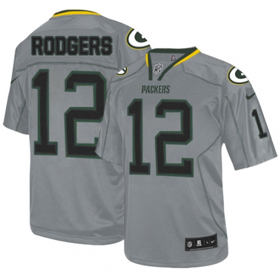 Youth Nike Green Bay Packers #12 Aaron Rodgers Elite Lights Out Grey NFL Jersey - Ujersey