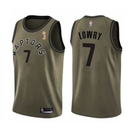 Youth Toronto Raptors #7 Kyle Lowry Swingman Green Salute to Service 2019 Basketball Finals Champions Jersey - Ujersey
