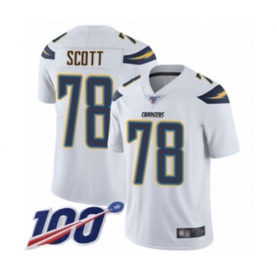 Youth Los Angeles Chargers #78 Trent Scott White Vapor Untouchable Limited Player 100th Season Football Jersey - Ujersey