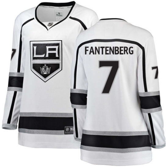 Women's Los Angeles Kings #7 Oscar Fantenberg Authentic White Away Fanatics Branded Breakaway NHL Jersey - Ujersey