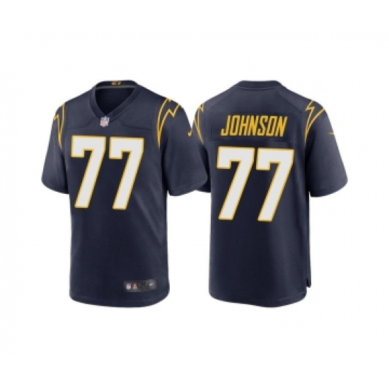 Men's Los Angeles Chargers #77 Zion Johnson Navy Limited Stitched Jersey - Ujersey