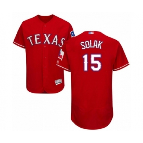 Men's Texas Rangers #15 Nick Solak Red Alternate Flex Base Authentic Collection Baseball Player Jersey - Ujersey