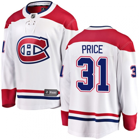 Men's Montreal Canadiens #31 Carey Price Authentic White Away Fanatics Branded Breakaway NHL Jersey - Ujersey