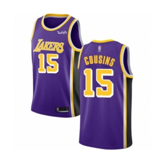 Youth Los Angeles Lakers #15 DeMarcus Cousins Swingman Purple Basketball Jersey - Statement Edition - Ujersey