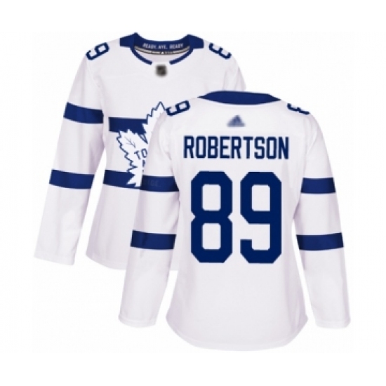 Women's Toronto Maple Leafs #89 Nicholas Robertson Authentic White 2018 Stadium Series Hockey Jersey - Ujersey