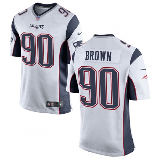 Men's Nike New England Patriots #90 Malcom Brown Game White NFL Jersey - Ujersey