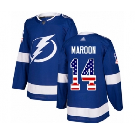 Youth Tampa Bay Lightning #14 Patrick Maroon Authentic Blue USA Flag Fashion Hockey Jersey - Ujersey
