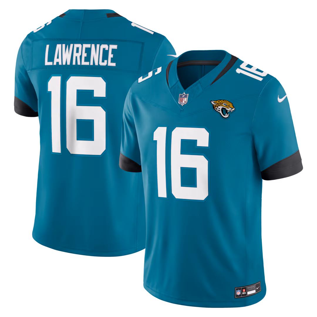 Men's Jacksonville Jaguars Trevor Lawrence Nike Teal Team Vapor F.U.S.E. Stitched Limited Jersey
