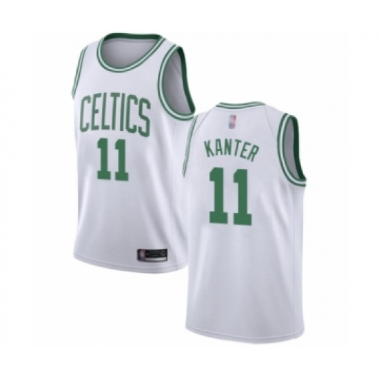 Men's Boston Celtics #11 Enes Kanter Authentic White Basketball Jersey - Association Edition - Ujersey