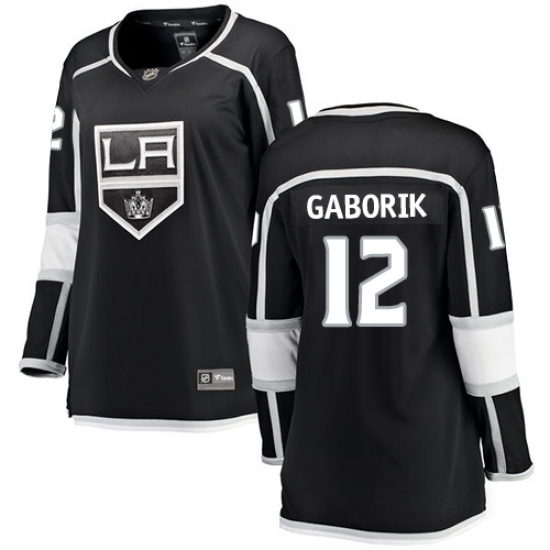 Women's Los Angeles Kings #12 Marian Gaborik Authentic Black Home Fanatics Branded Breakaway NHL Jersey - Ujersey
