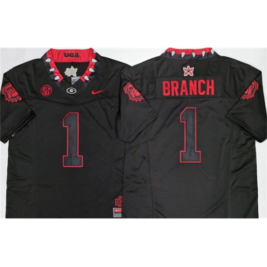 Men's Georgia Bulldogs #1 Zachariah Branch White 2026 F.U.S.E. Stitched Jersey - Ujersey